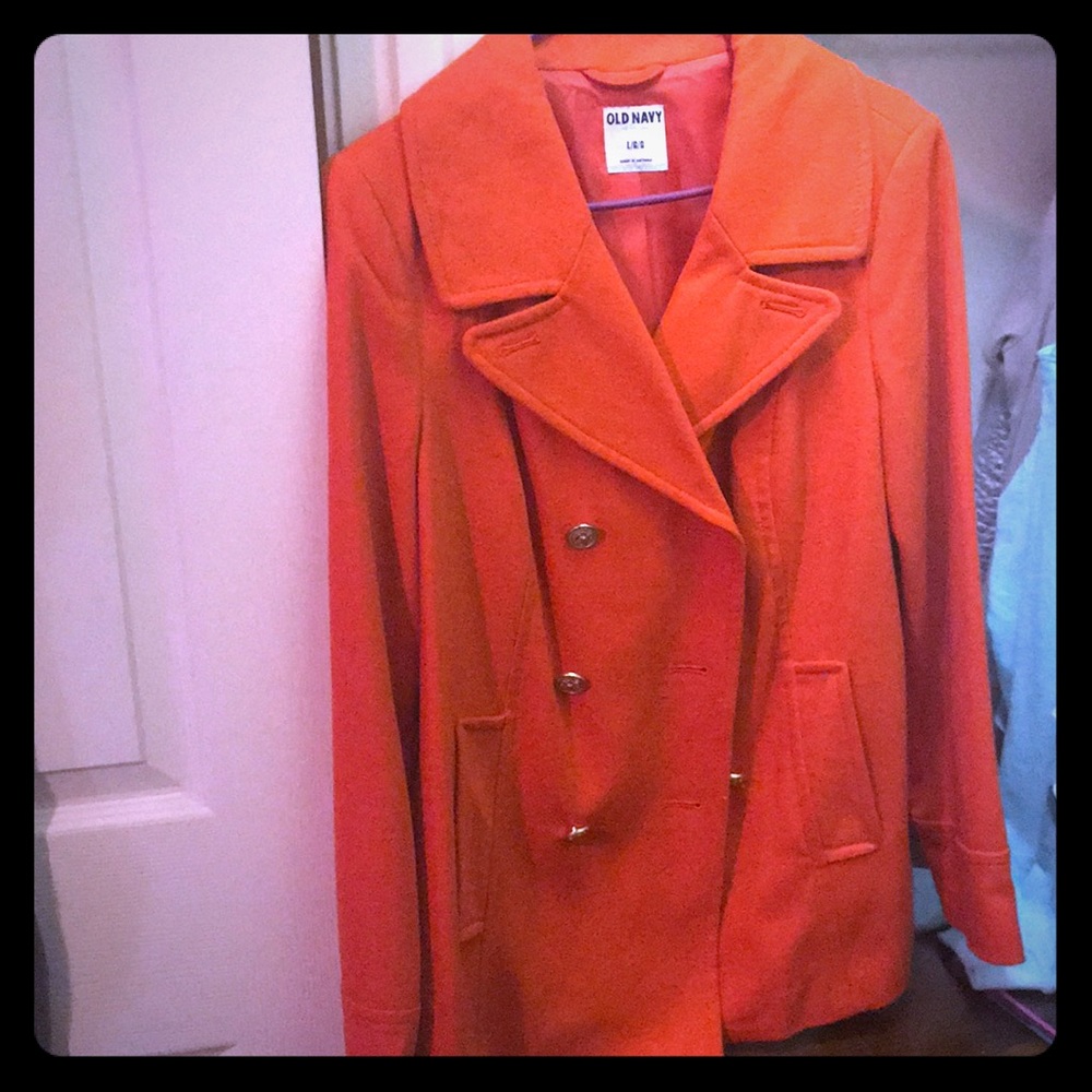Orange old navy pea coat